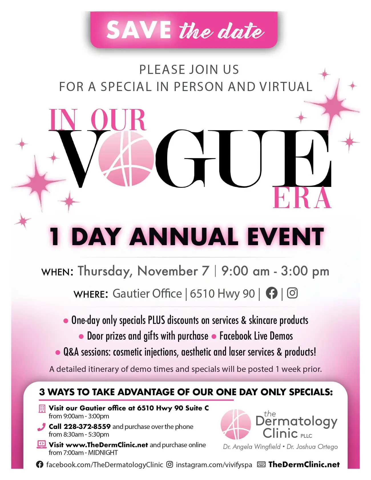 Save The Date – Thur., November 7 – In Our Vogue Era 1 Day Annual Event