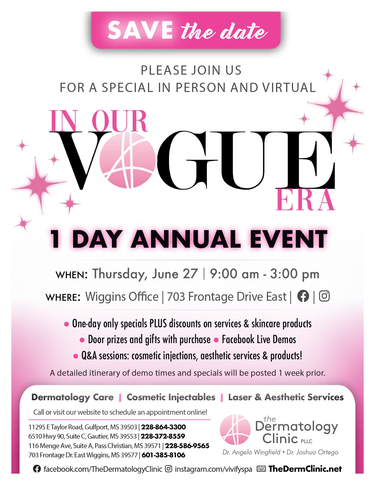 Save The Date – Thur., June 27 – In Our Vogue Era 1 Day Annual Event